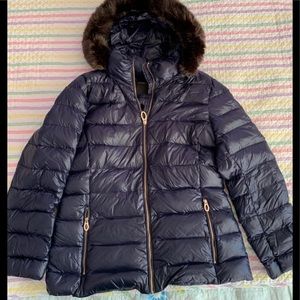 Navy Hooded Puffer coat